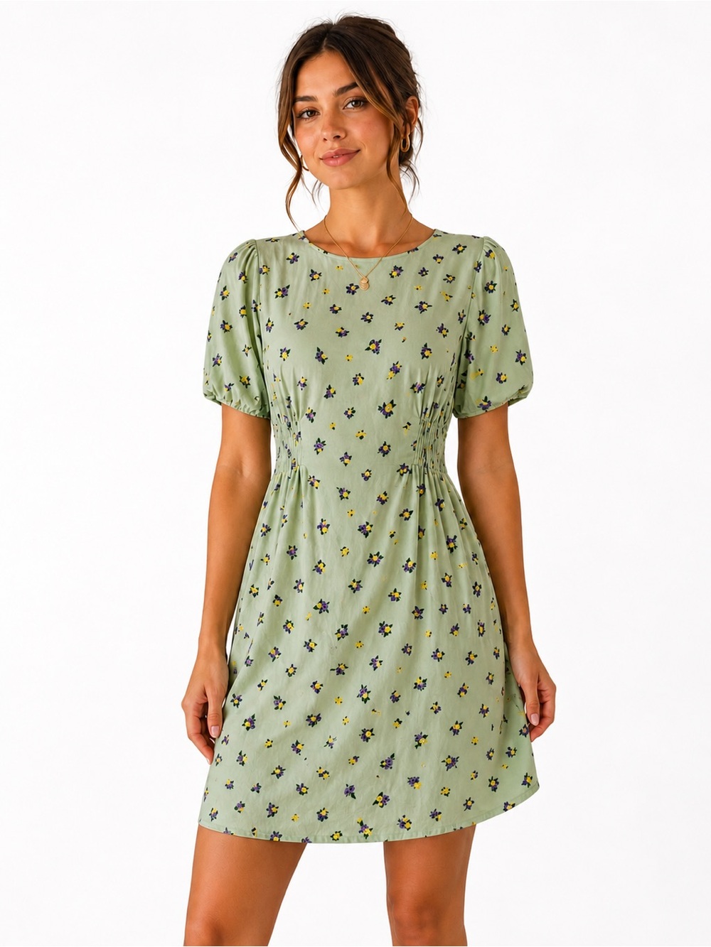 Floral Green Springtime Dress